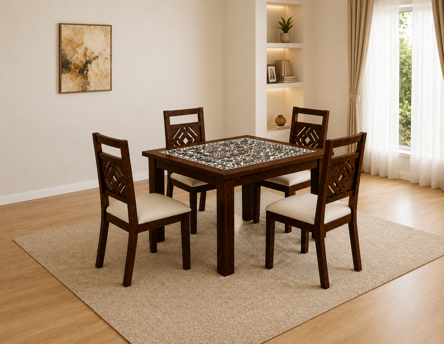 Upholstered 4-Seater Set